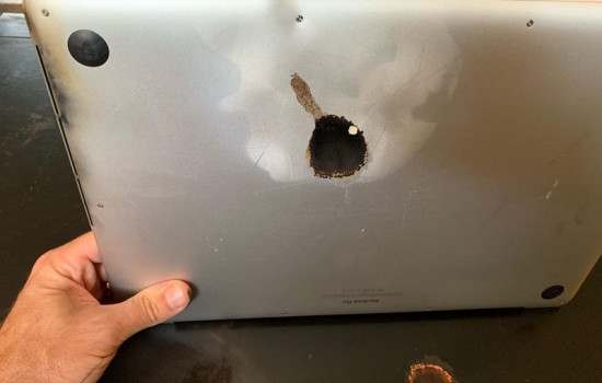 Дизайнер показал свой взорвавшийся MacBook