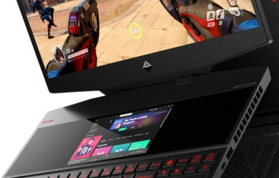 HP представил игровой ноутбук со вторым экраном над клавиатурой